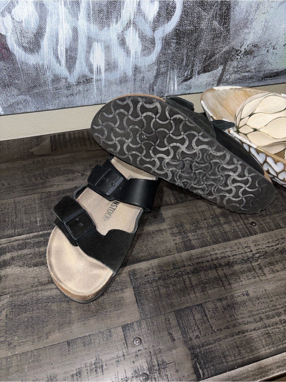 Birkenstock Arizona Split black leather and suede sandals SZ 41 - Picture 5 of 11